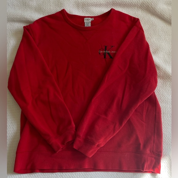 Calvin Klein Jeans Red crewneck sweater - Picture 1 of 7